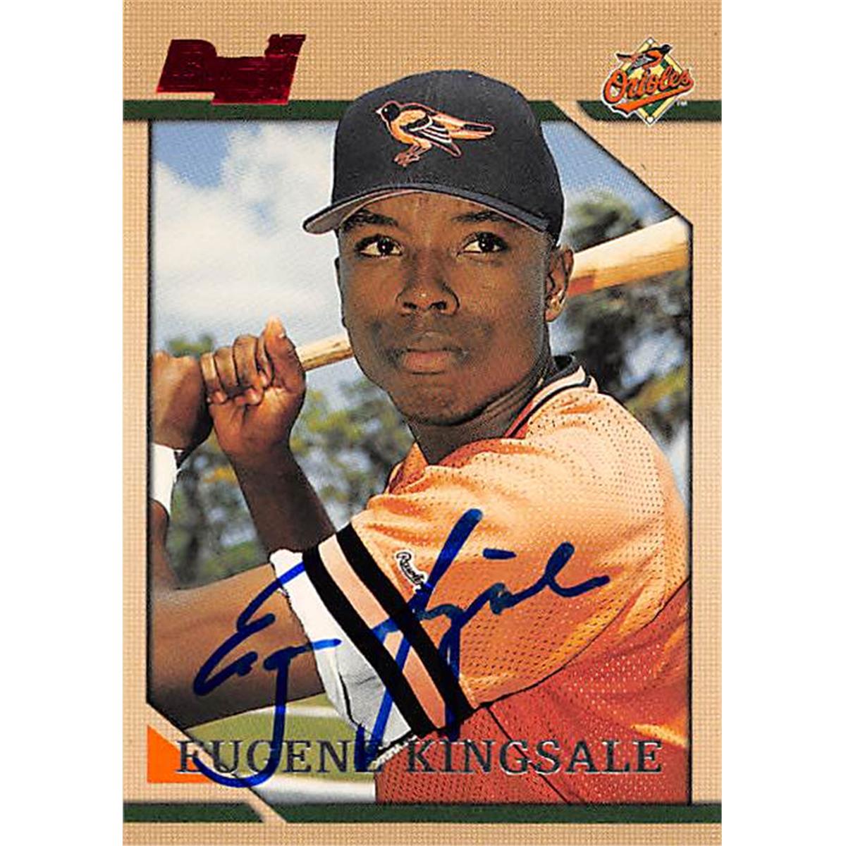 343924 Eugene Kingsdale Autographed Baseball Card - Baltimore Orioles, FT 1996 Bowman 1st No. 157 Rookie