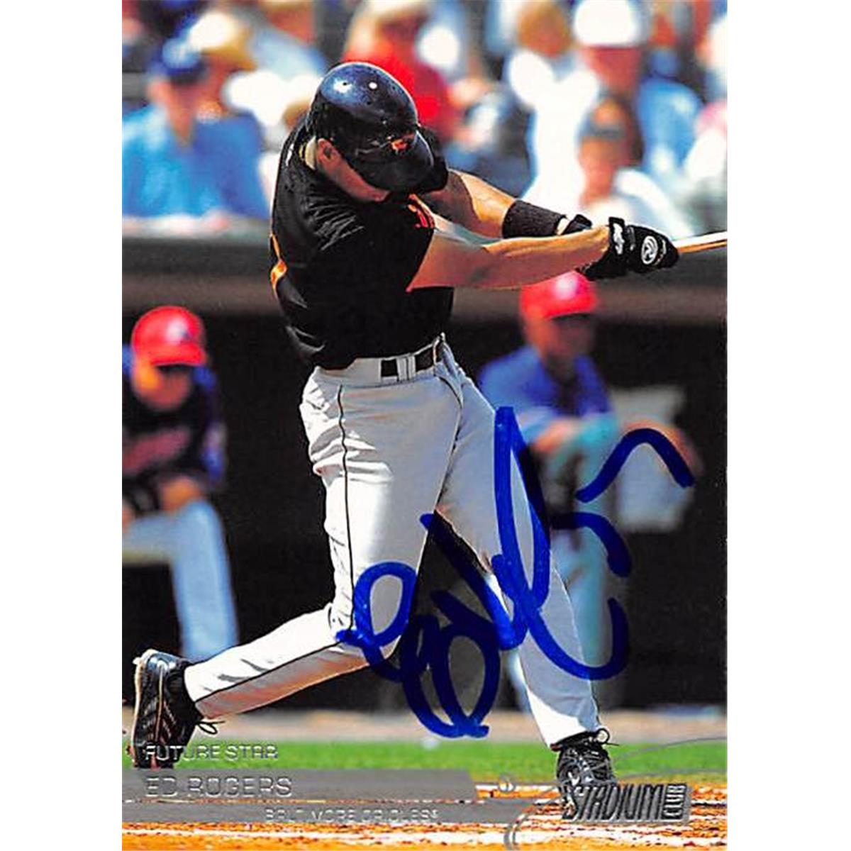 343931 Ed Rogers Autographed Baseball Card - Baltimore Orioles, FT 2002 Topps Stadium Club No. 102