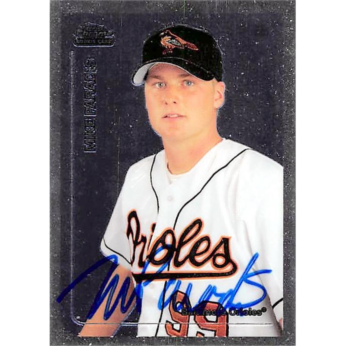 343937 Mike Paradis Autographed Baseball Card - Baltimore Orioles, FT 2000 Topps Chrome No. T69 Rookie