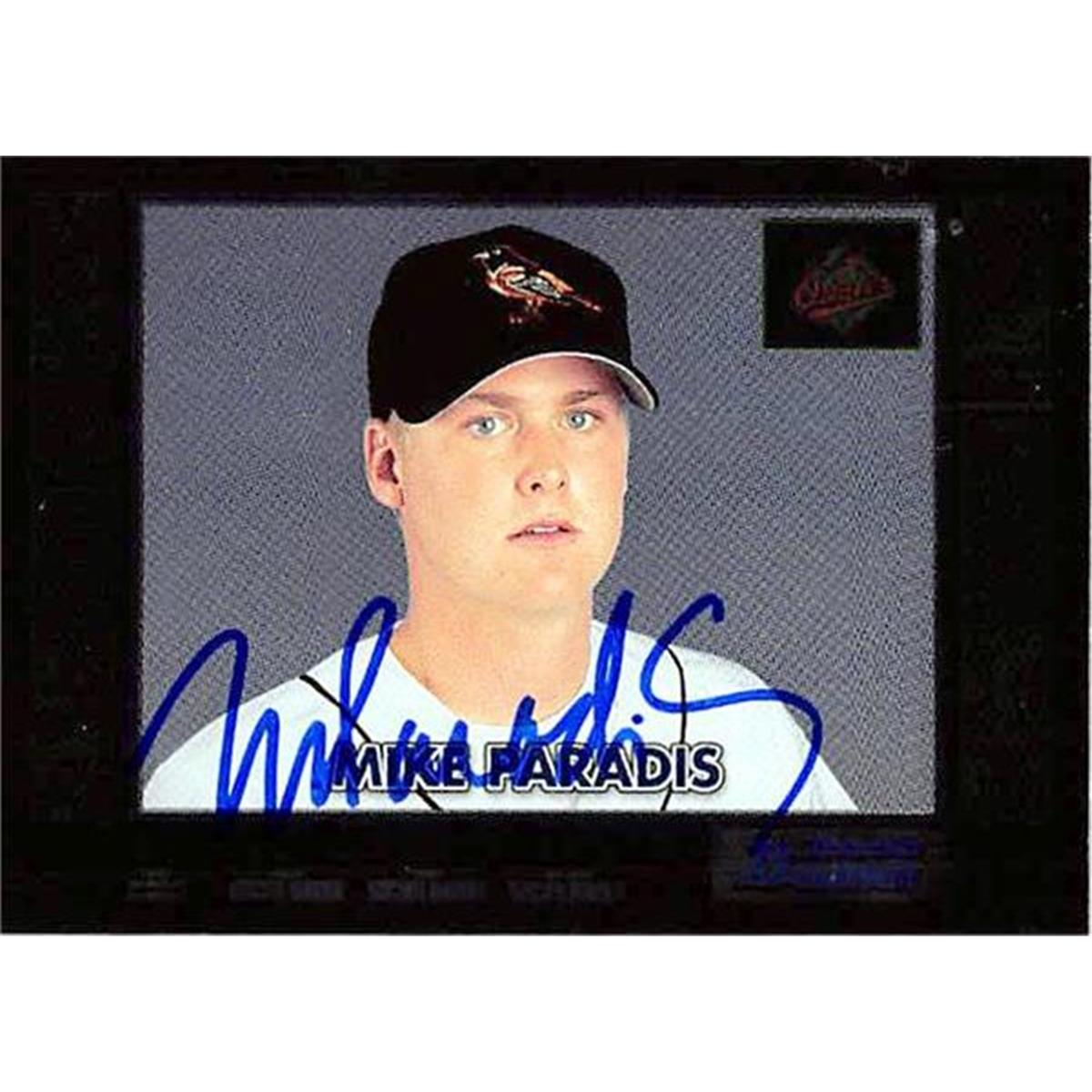 343938 Mike Paradis Autographed Baseball Card - Baltimore Orioles, FT 2000 Bowman Chrome No. 280