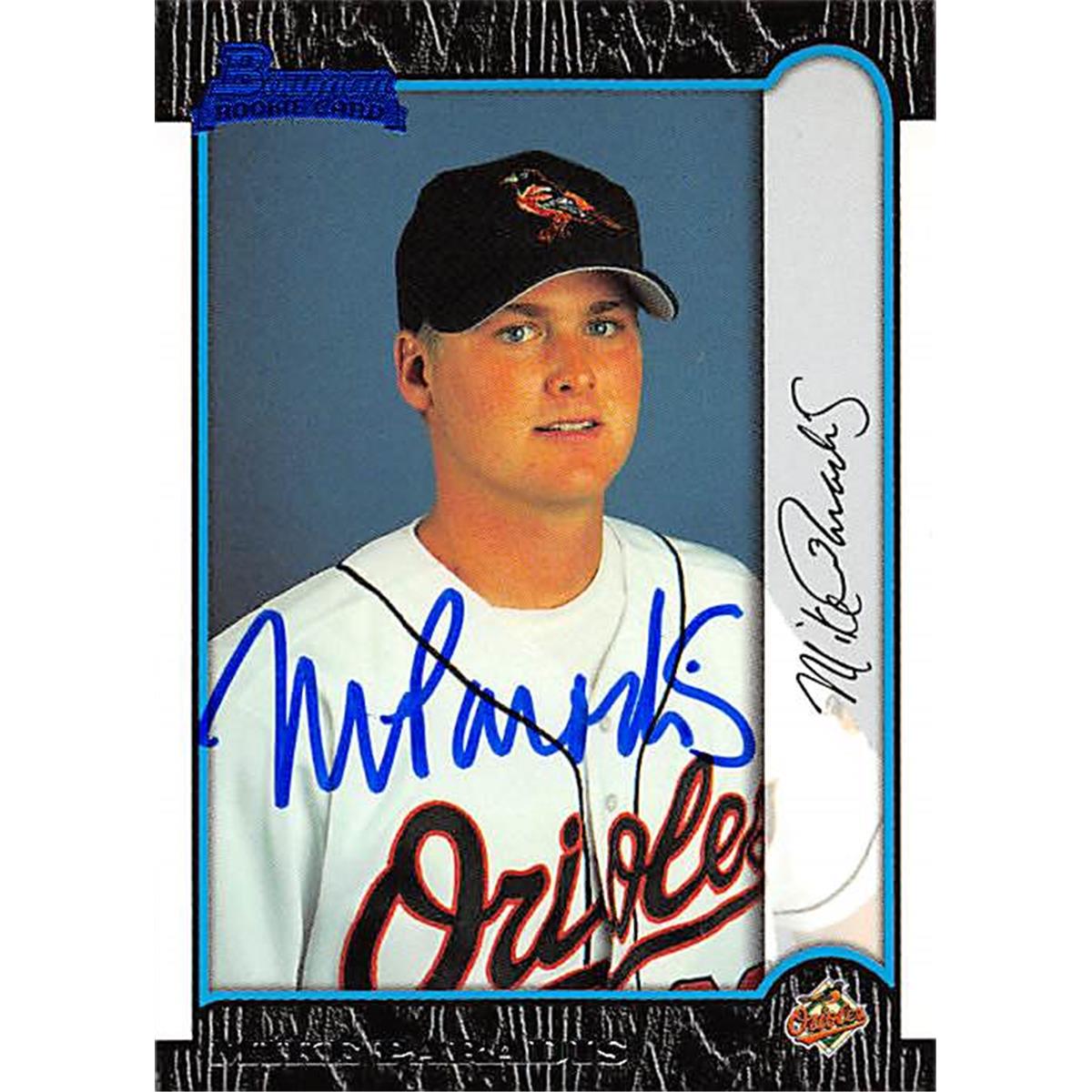 343939 Mike Paradis Autographed Baseball Card - Baltimore Orioles, FT 2000 Bowman No. 434 Rookie