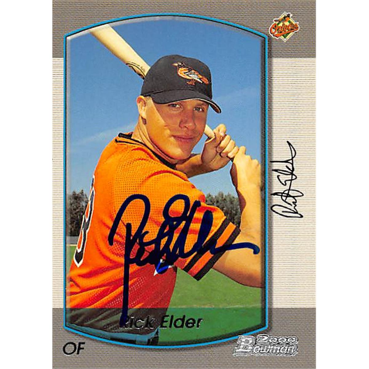 343945 Rick Elder Autographed Baseball Card - Baltimore Orioles, FT 2000 Bowman No. 254