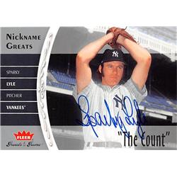 343955 Sparky Lyle Autographed Baseball Card - New York Yankees 2006 Fleer Greats of Game No. NGSl Nicknames The Count