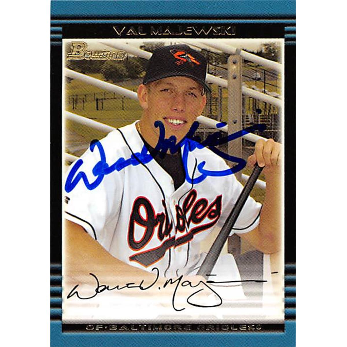 343986 Val Majewski Autographed Baseball Card - Baltimore Orioles, FT 2002 Bowman No. BDP76