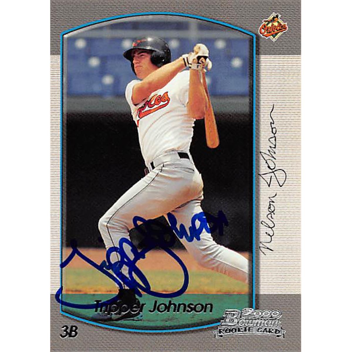 343991 Tripper Johnson Autographed Baseball Card - Baltimore Orioles, FT 2000 Bowman No. 106 Rookie