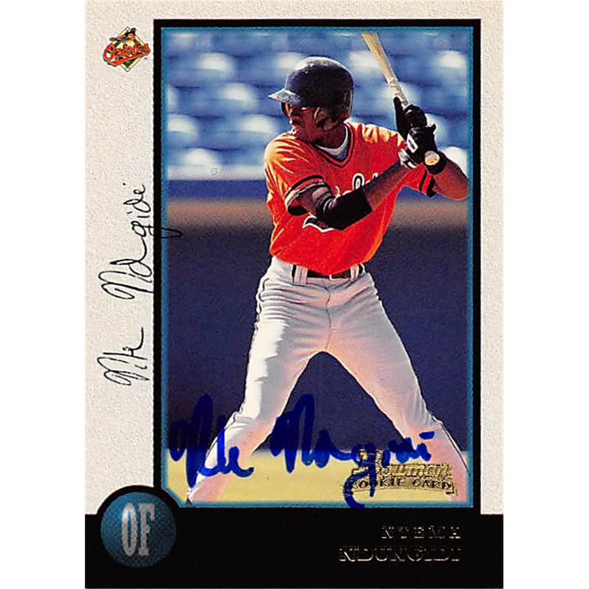 343995 Ntema Ndungidi Autographed Baseball Card - Baltimore Orioles, FT 1998 Bowman No. 151 Rookie