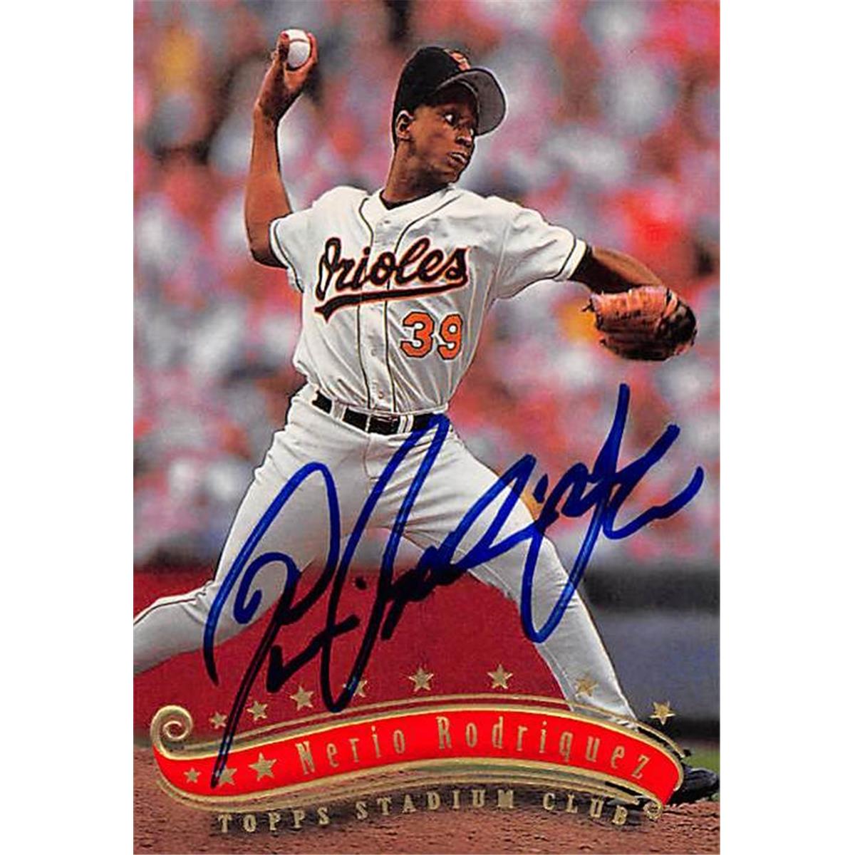 344003 Nerio Rodriguez Autographed Baseball Card - Baltimore Orioles, FT 1997 Topps Stadium Club No. 267