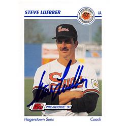 344005 Steve Luebber Autographed Baseball Card - Baltimore Orioles, FT 1991 Impel Minor League Pre Rookie No. 240