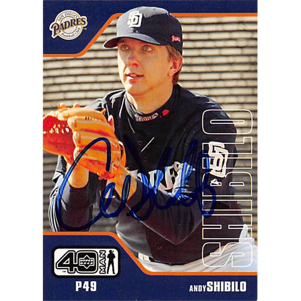 344023 Andy Shibilo Autographed Baseball Card - San Diego Padres FT 2002 Upper Deck Fortyman No. 875