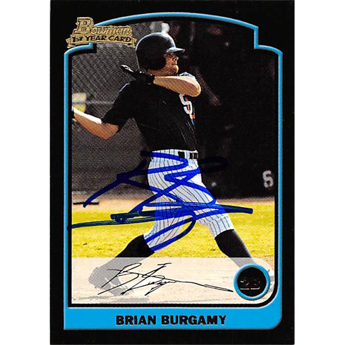 344025 Brian Burgamy Autographed Baseball Card - San Diego Padres FT 2003 Bowman 1st Year No. 189