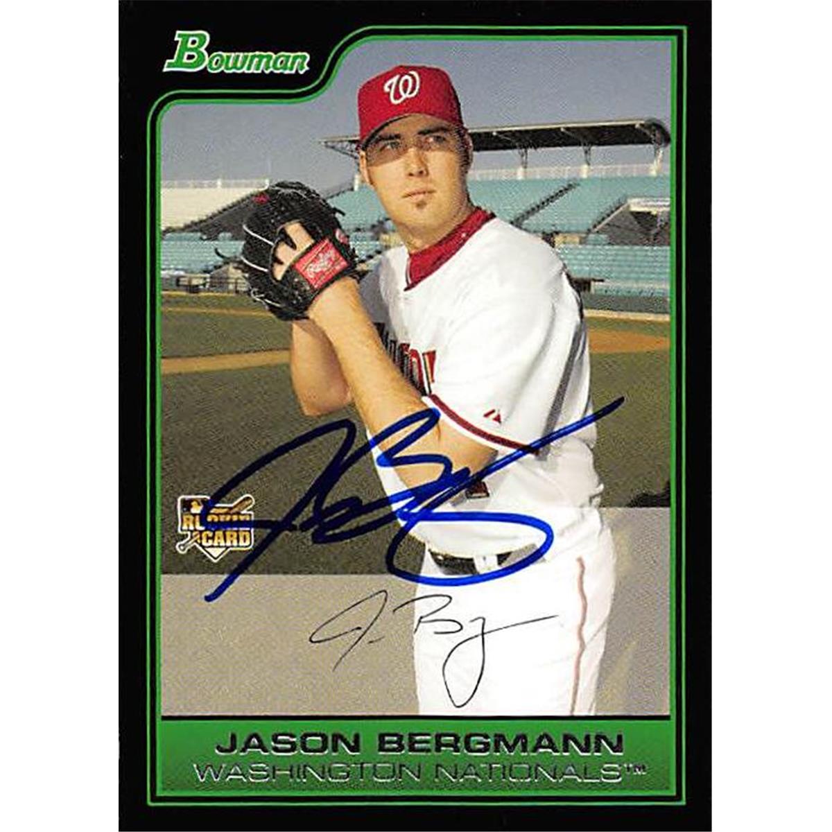 344037 Jason Bergmann Autographed Baseball Card - Washington Nationals, FT 2006 Bowman Rookie No. 216