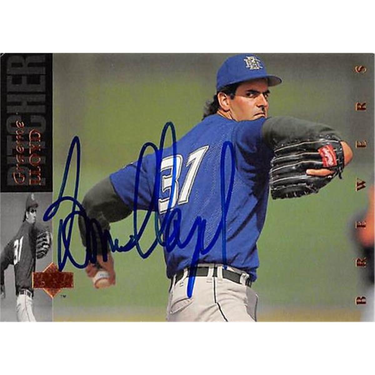 344049 Graeme Lloyd Autographed Baseball Card - Milwaukee Brewers, FT 1994 Upper Deck No. 332