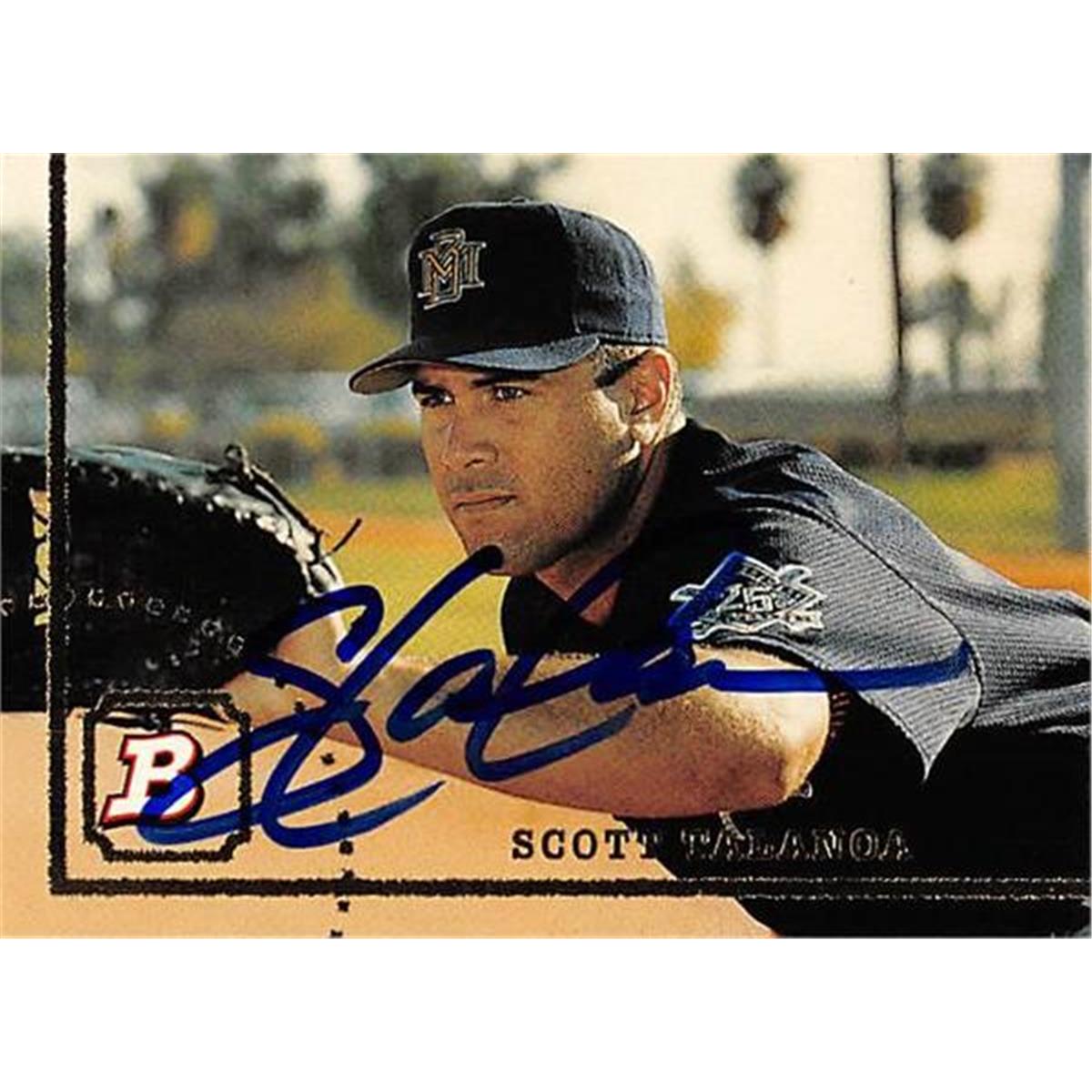 344056 Scott Talanoa Autographed Baseball Card - Milwaukee Brewers, FT 1994 Bowman No. 505