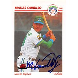 344079 Matias Carrillo Autographed Baseball Card - San Diego Padres, FT 1991 Impel Minor League Pre Rookie No. 131
