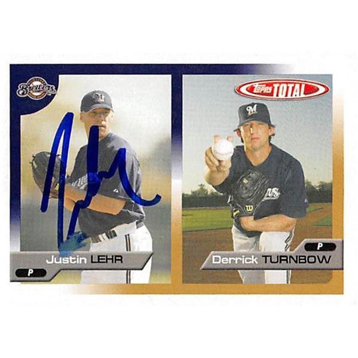 344084 Justin Lehr Autographed Baseball Card - San Diego Padres, FT 2005 Topps Total No. 580