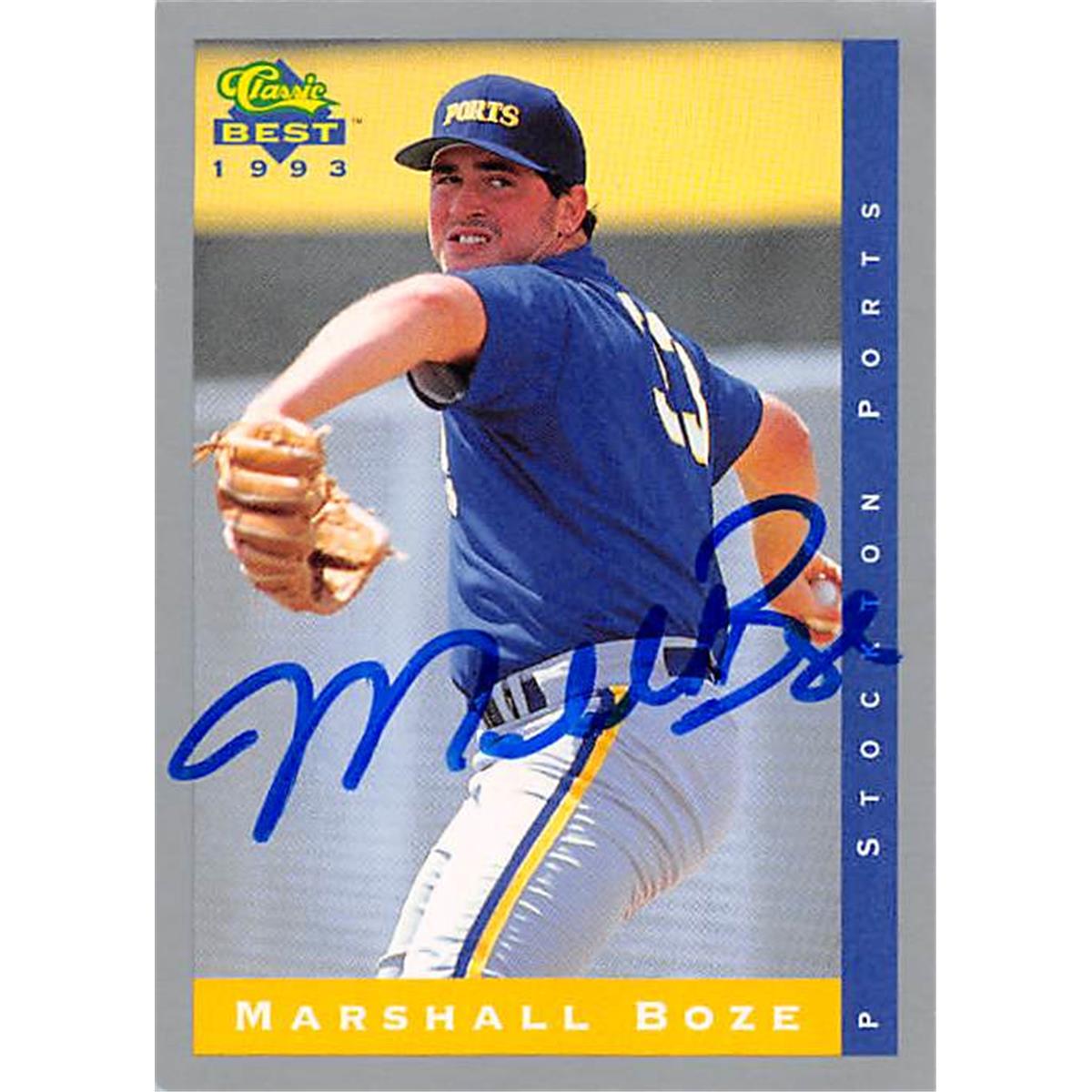 344094 Marshall Boze Autographed Baseball Card - San Diego Padres, FT 1993 Classic Best No. 165 Rookie