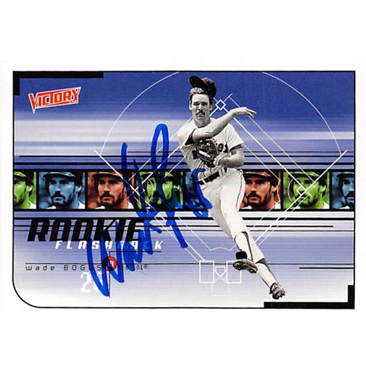 344102 Wade Boggs Autographed Baseball Card - Boston Red Sox 1999 Upper Deck Victory No. 454 Flashback