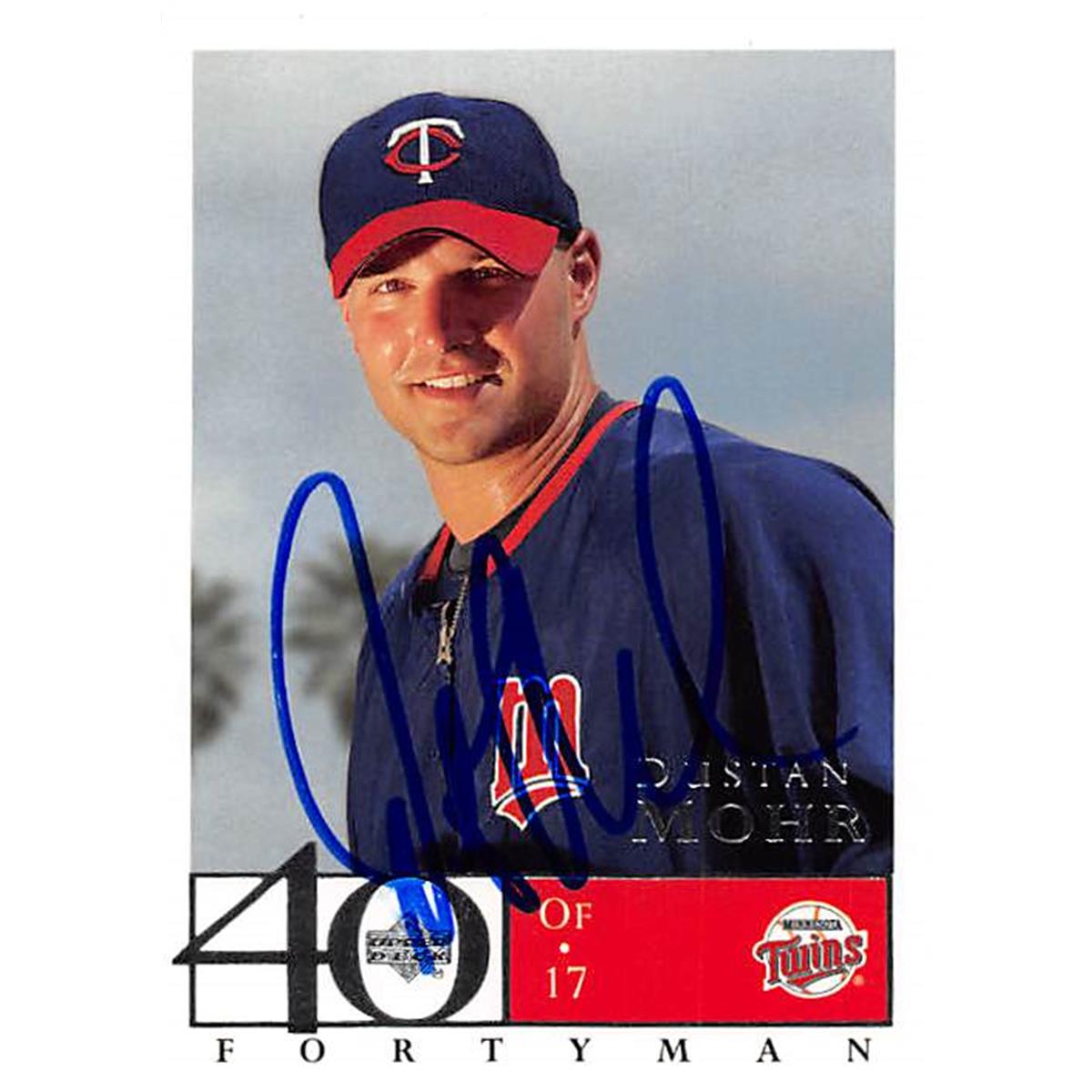 344125 Dustan Mohr Autographed Baseball Card - Minnesota Twins, FT 2003 Upper Deck Fortyman No. 298