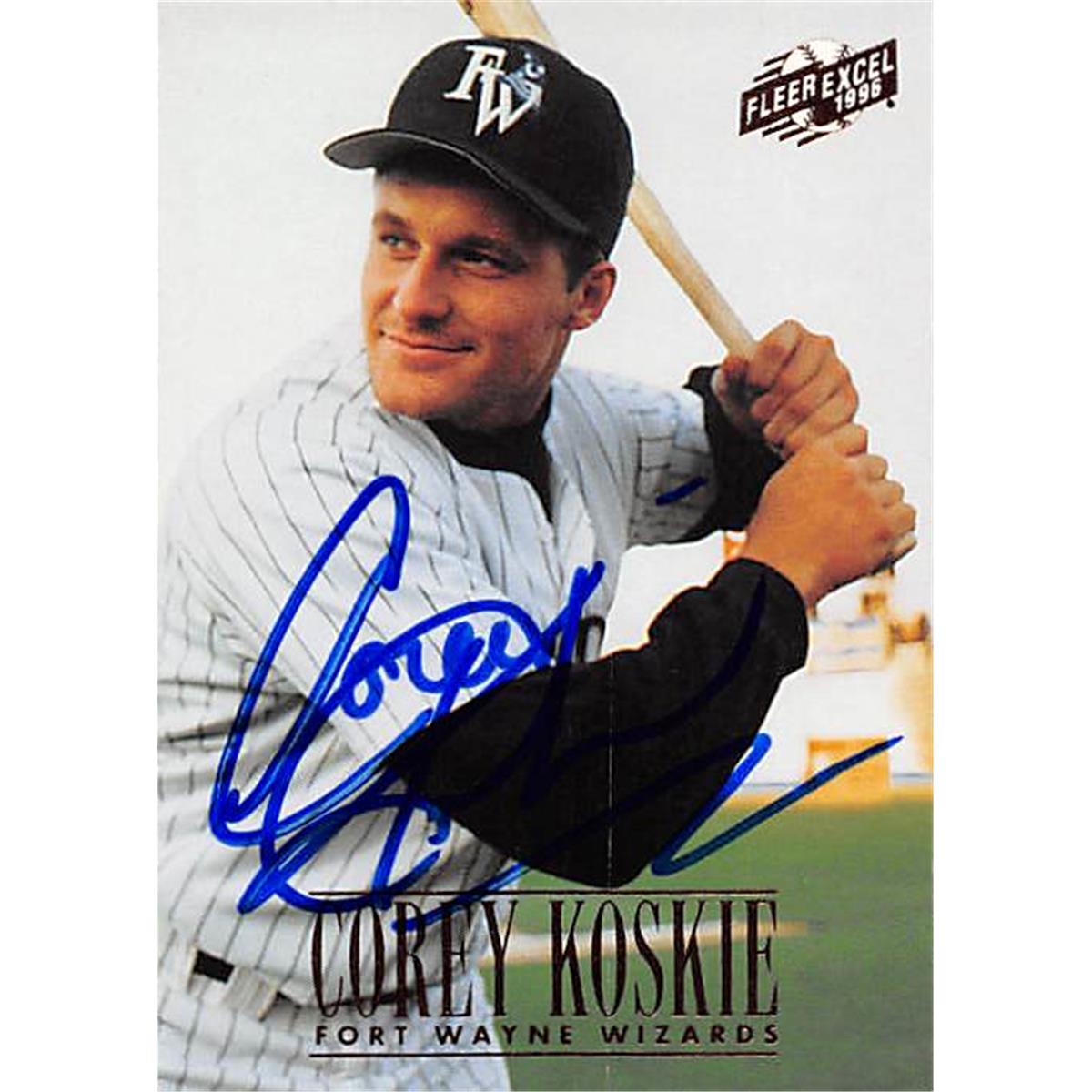 344133 Corey Koskie Autographed Baseball Card - Minnesota Twins, FT 1996 Fleer Excel No. 78