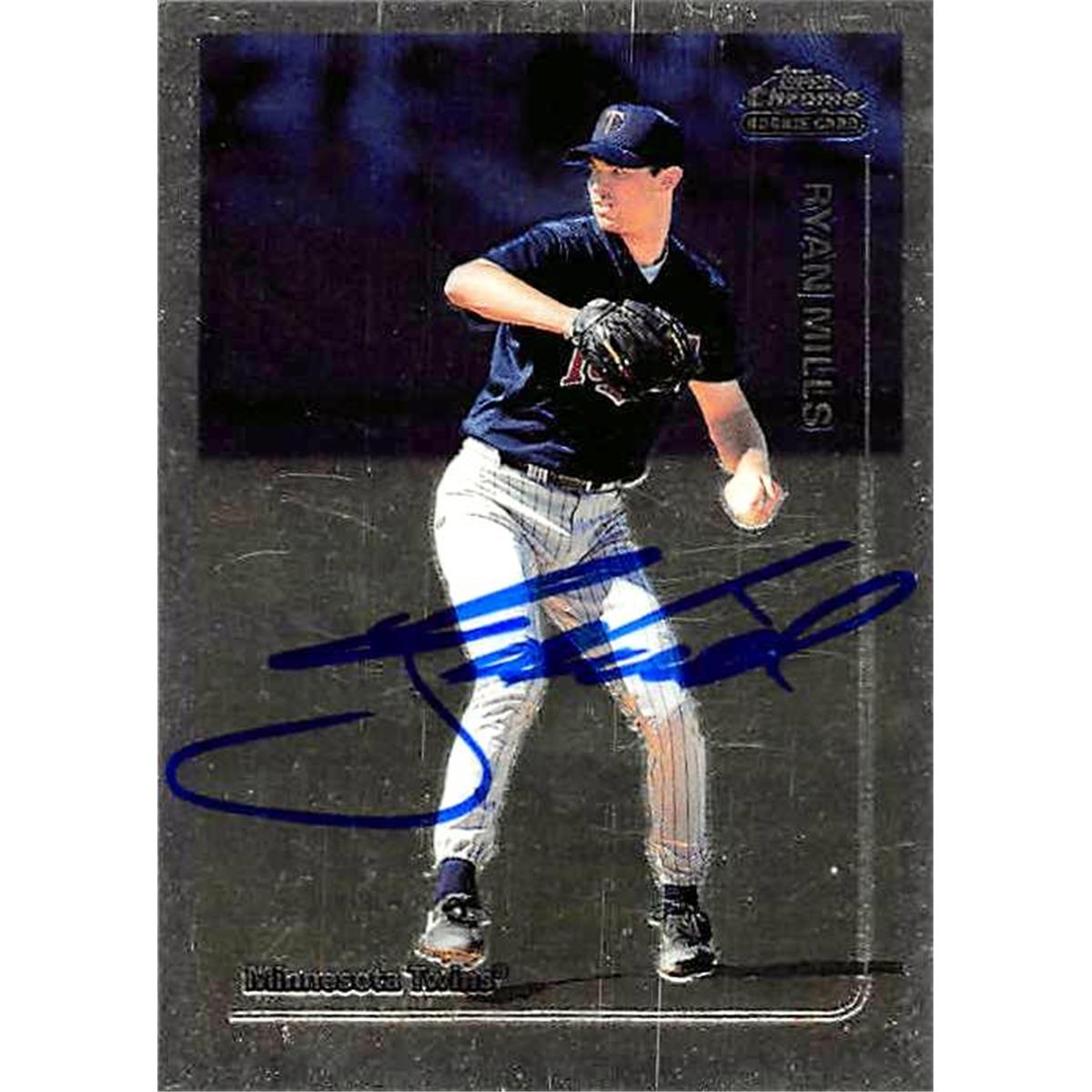 344148 Ryan Mills Autographed Baseball Card - Minnesota Twins, FT 1999 Topps Chrome No. T61