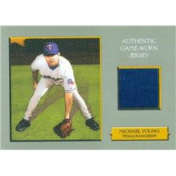 343574 Michael Young Player Worn Jersey Patch Baseball Card - Texas Rangers 2006 Topps Turkey Red No. TRR-MY