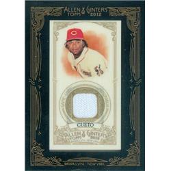 343577 Johnny Cueto Player Worn Jersey Patch Baseball Card - Cincinnati Reds 2012 Topps Allen & Ginters No. AGR-JC