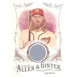 343589 Jayson Werth Player Worn Jersey Patch Baseball Card - Washington Nationals 2016 Topps Allen & Ginters No. FSRB-JW
