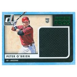 343707 Peter O Brien Player Worn Jersey Patch Baseball Card - Arizona Diamondbacks 2016 Donruss Promising Pros Rookie No. PPM-PO