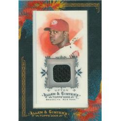 343712 Justin Upton Player Worn Jersey Patch Baseball Card - Arizona Diamondbacks 2009 Topps Allen & Ginters No. AGR-JU