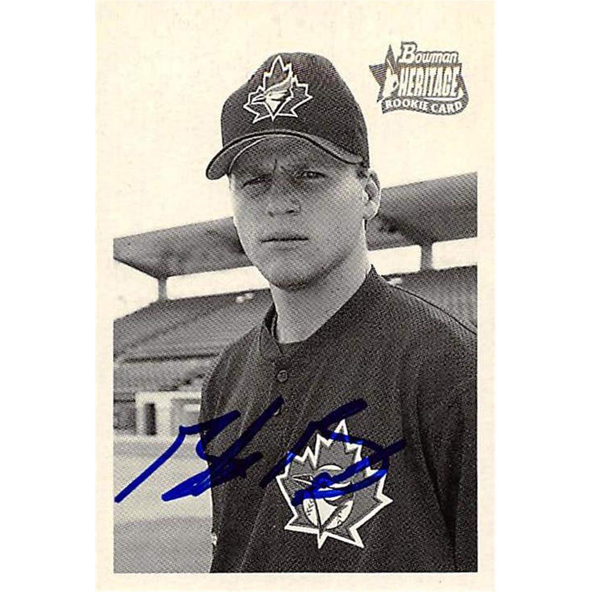 343722 Gabe Gross Autographed Baseball Card - Toronto Blue Jays, FT 2001 Bowman Heritage Rookie No. 311