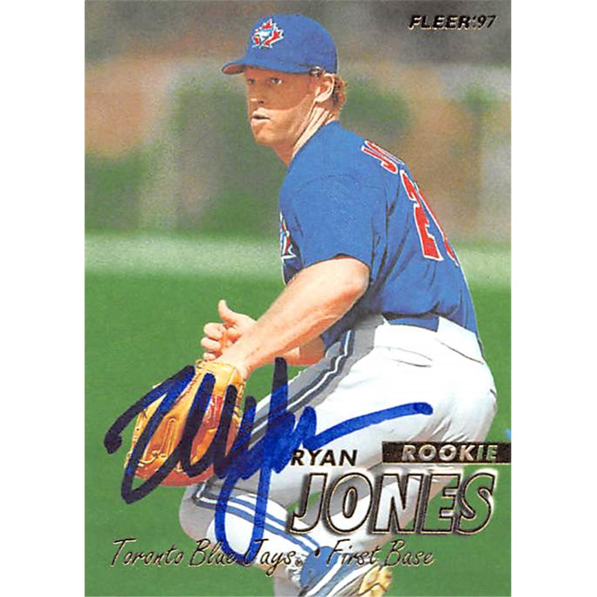 343724 Ryan Jones Autographed Baseball Card - Toronto Blue Jays, FT 1997 Fleer No. 513 Rookie