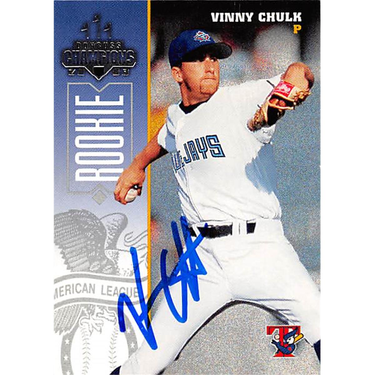 343730 Vinny Chulk Autographed Baseball Card - Toronto Blue Jays 2003 Donruss Champions No. 274