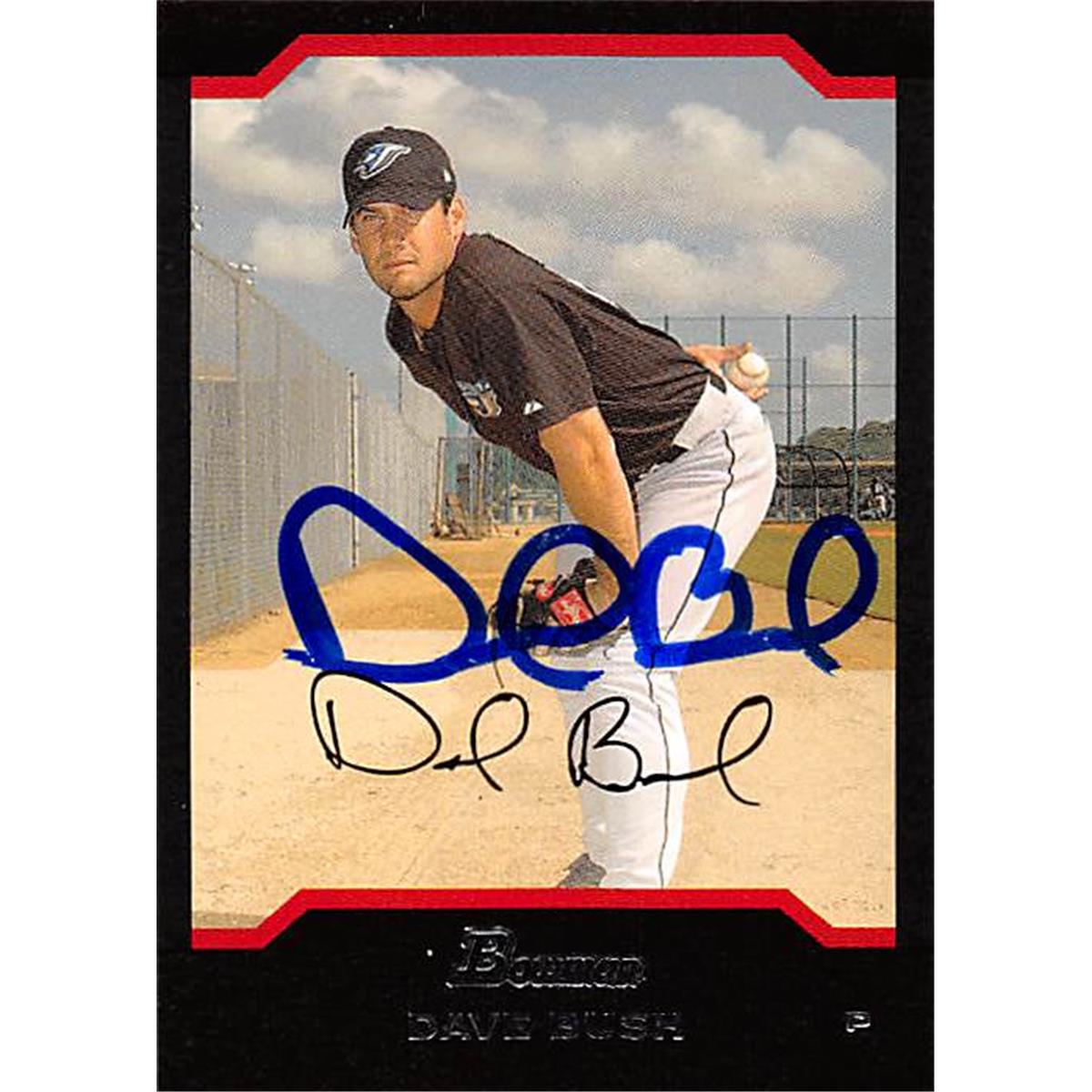 343735 Dave Bush Autographed Baseball Card - Toronto Blue Jays, FT 2004 Bowman No. BDP6