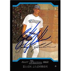 343737 Zach Jackson Autographed Baseball Card - Toronto Blue Jays, FT 2004 Bowman First Year No. BDP109 Rookie