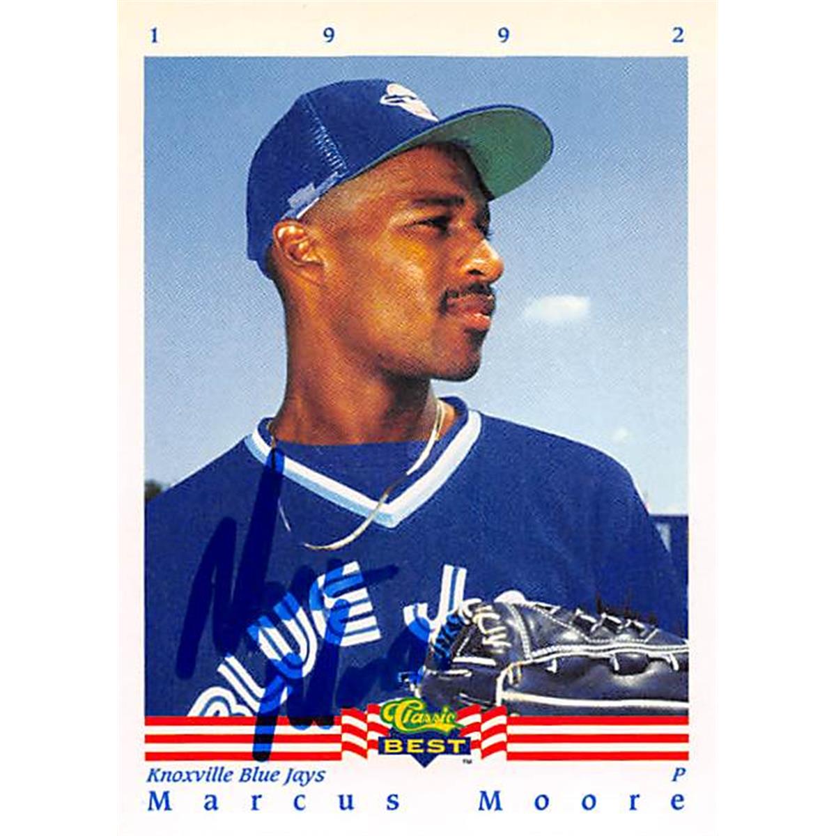 343742 Marcus Moore Autographed Baseball Card - Toronto Blue Jays, FT 1992 Classic Best No. 160 Rookie