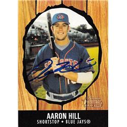 343743 Aaron Hill Autographed Baseball Card - Toronto Blue Jays, FT 2004 Bowman Heritage First Year No. 272 Rookie