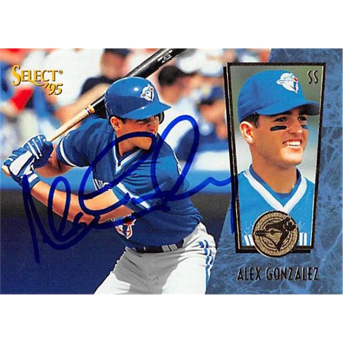 343745 Alex Gonzalez Autographed Baseball Card - Toronto Blue Jays, FT 1995 Pinnacle Select No. 95