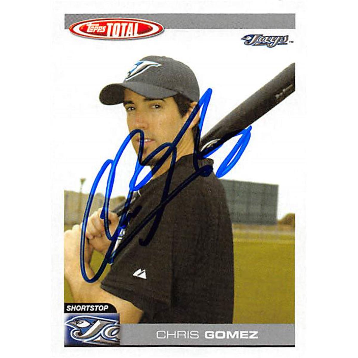 343755 Chris Gomez Autographed Baseball Card - Toronto Blue Jays, FT 2004 Topps Total No. 427