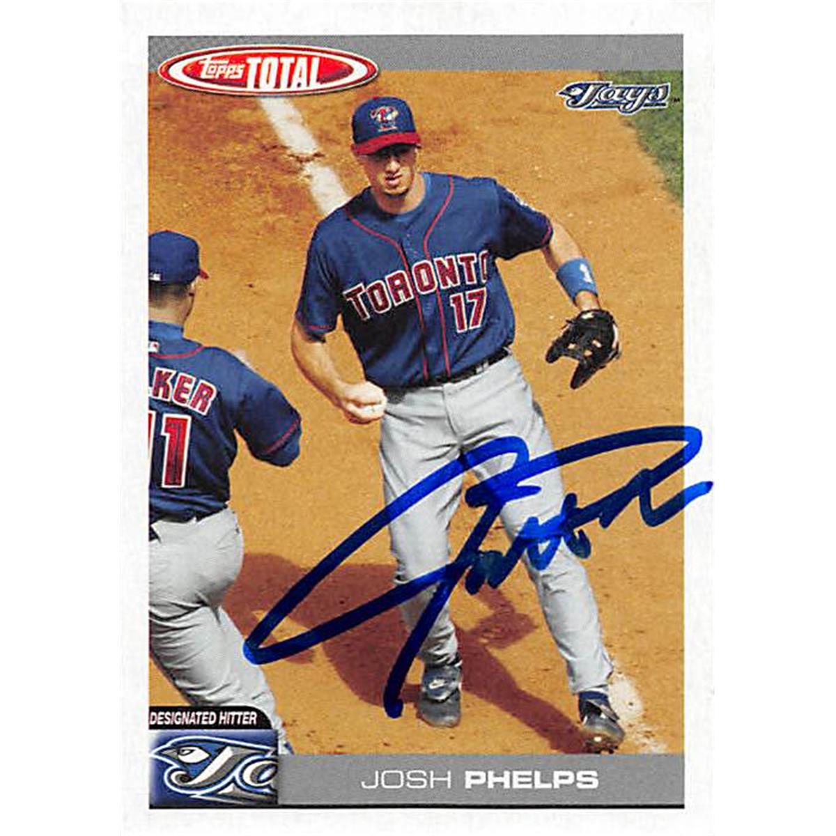 343756 Josh Phelps Autographed Baseball Card - Toronto Blue Jays, FT 2004 Topps Total No. 41