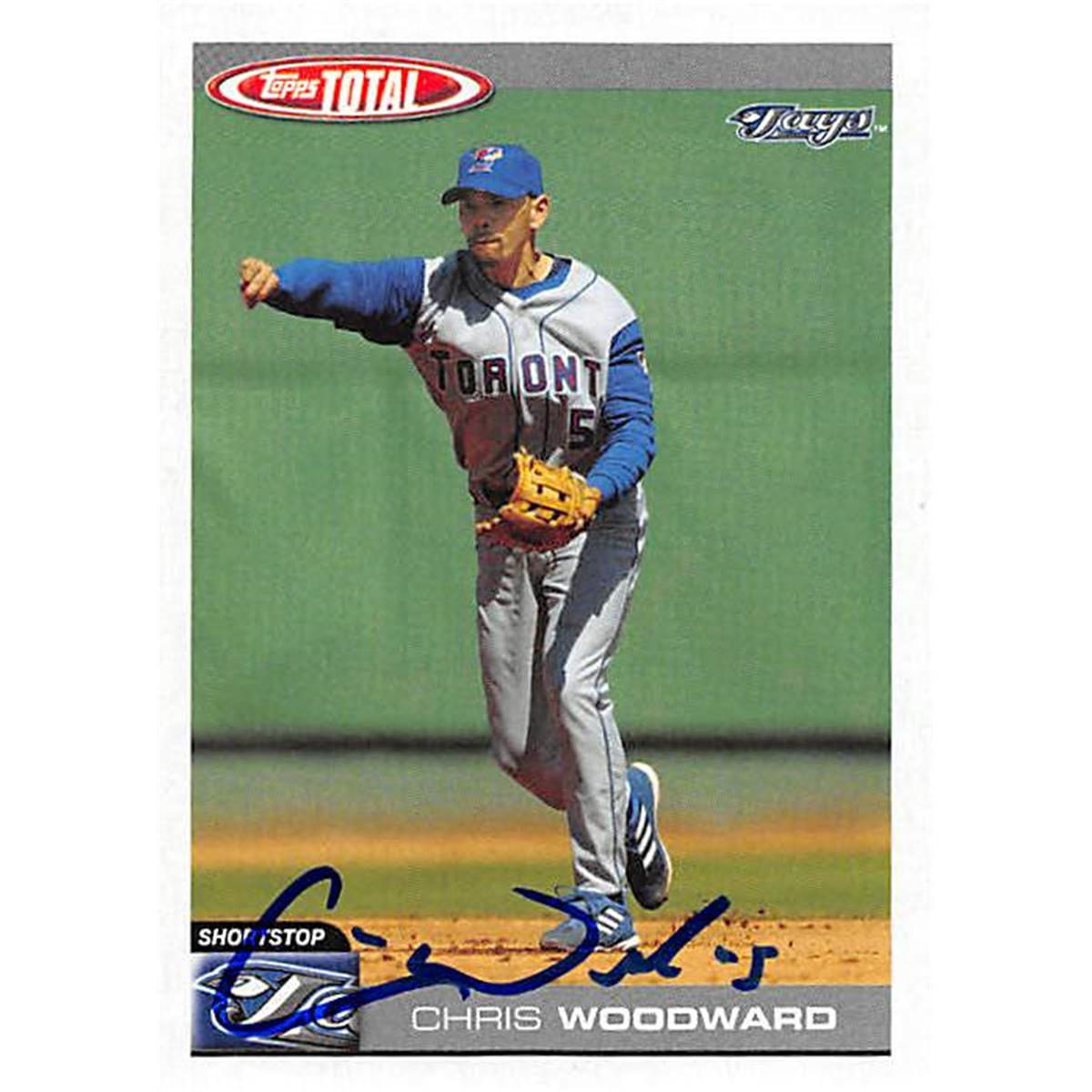 343759 Chris Woodward Autographed Baseball Card - Toronto Blue Jays, FT 2004 Topps Total No. 124