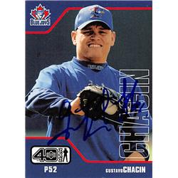 343762 Gustavo Chacin Autographed Baseball Card - Toronto Blue Jays, FT 2002 Upper Deck Fortyman No. 89 Rookie