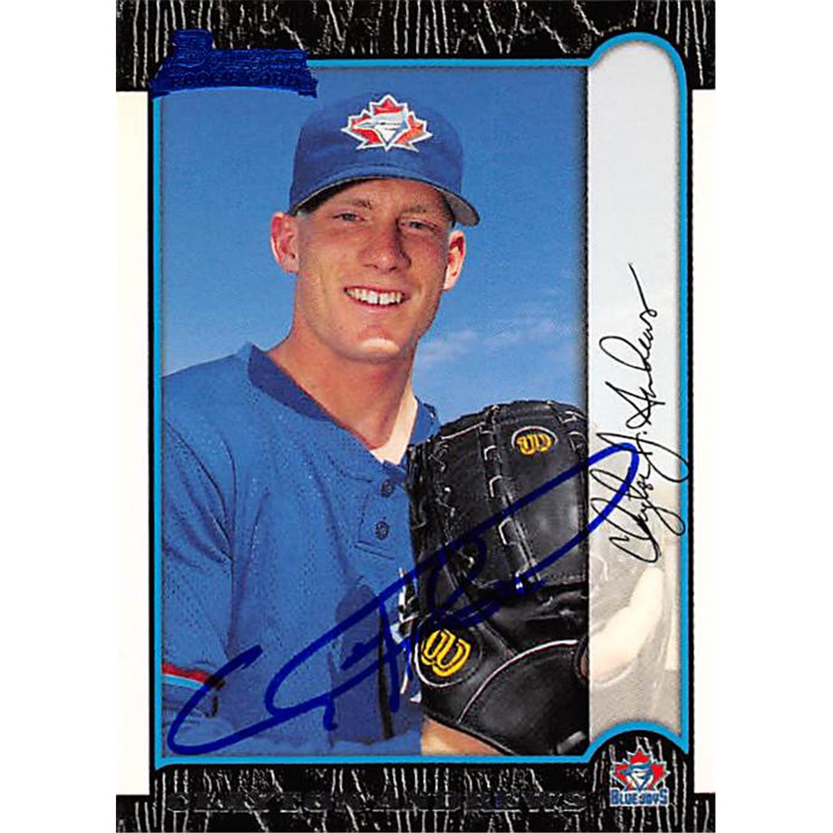343770 Clayton Andrews Autographed Baseball Card - Toronto Blue Jays, FT 1999 Bowman Rookie No. 167