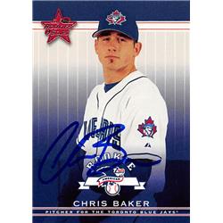 343774 Chris Baker Autographed Baseball Card - Toronto Blue Jays, FT 2002 Leaf Rookies & Stars No. 336