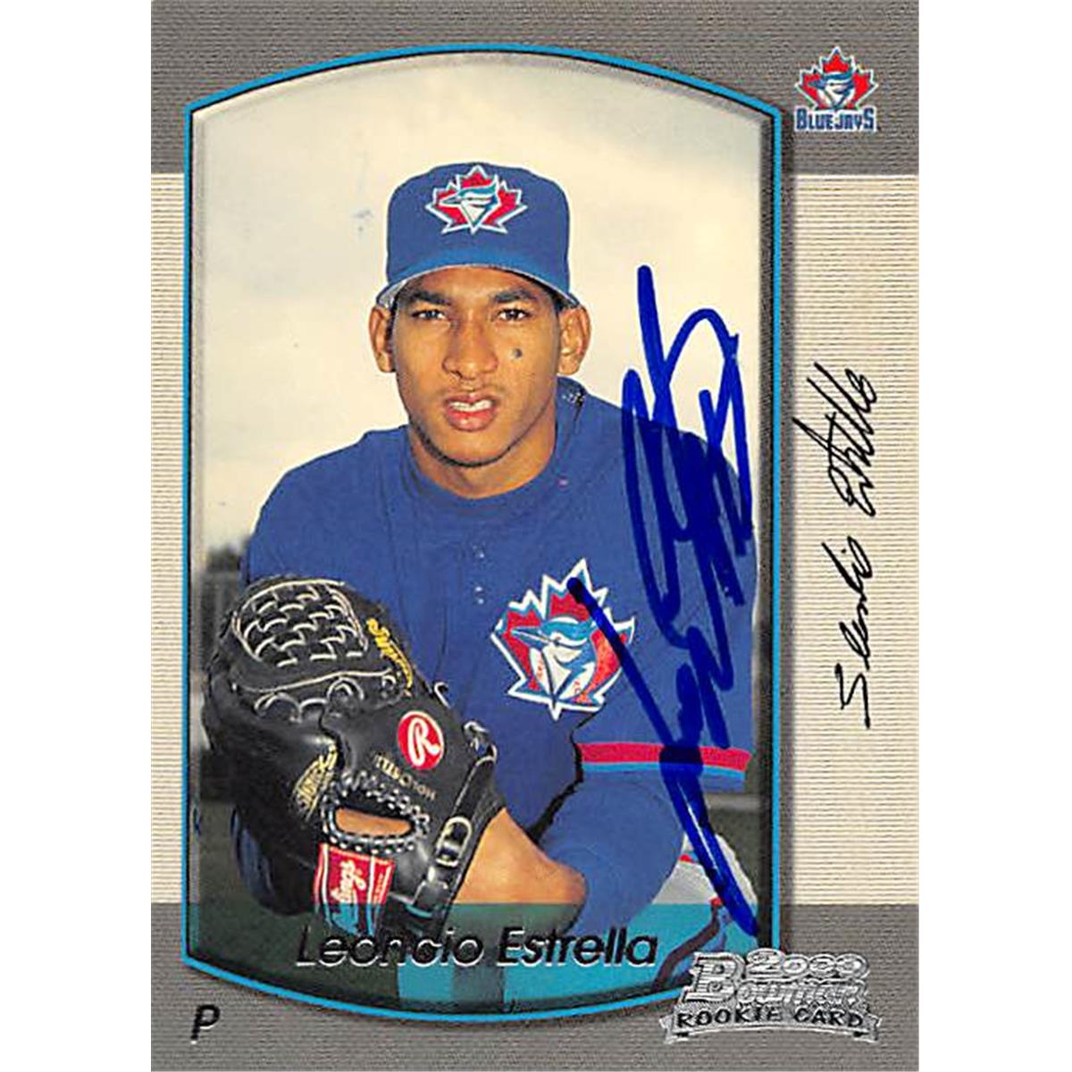 343783 Leoncio Estrella Autographed Baseball Card - Toronto Blue Jays, FT 2000 Bowman No. 272 Rookie
