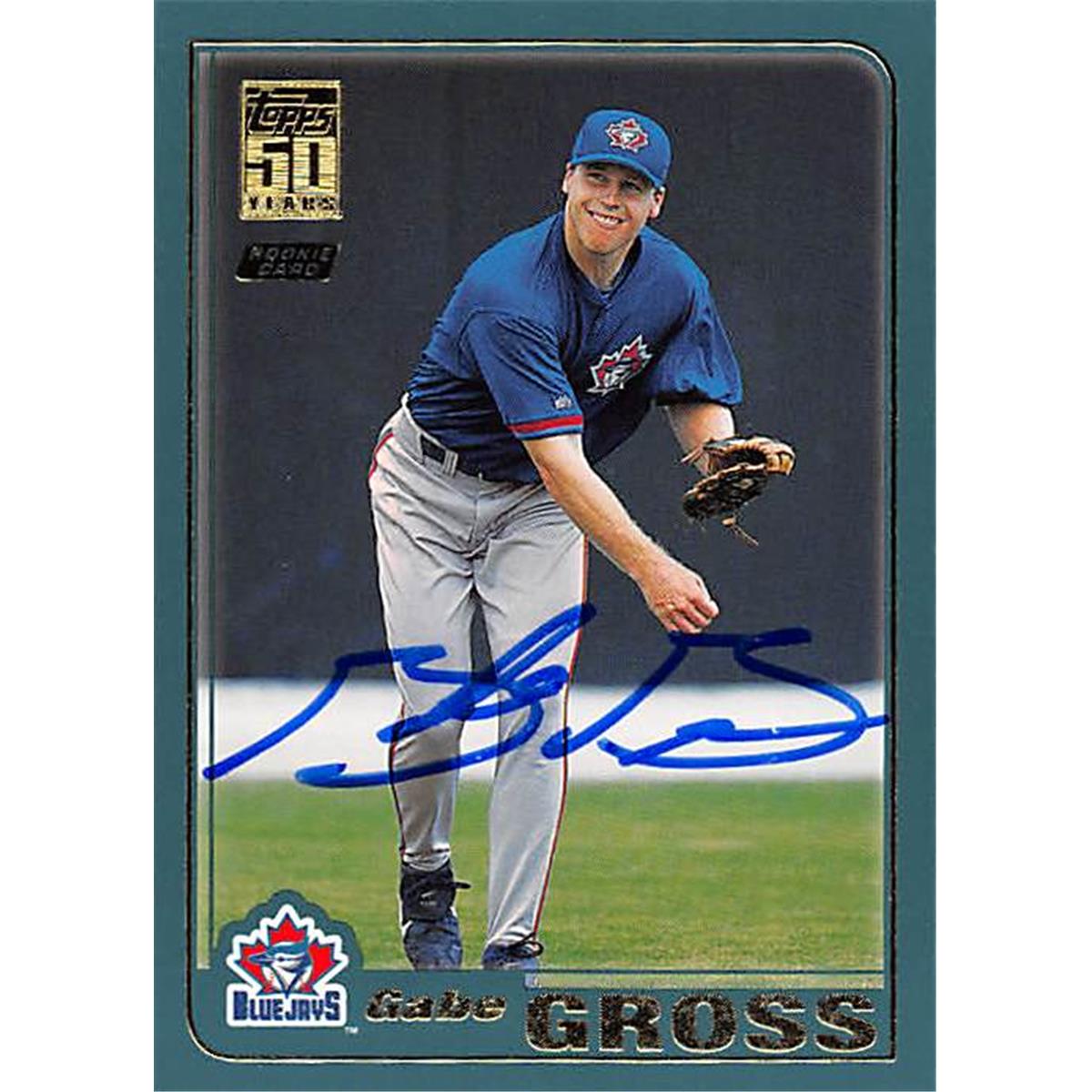 343785 Gabe Gross Autographed Baseball Card - Toronto Blue Jays, FT 2002 Topps No. T262