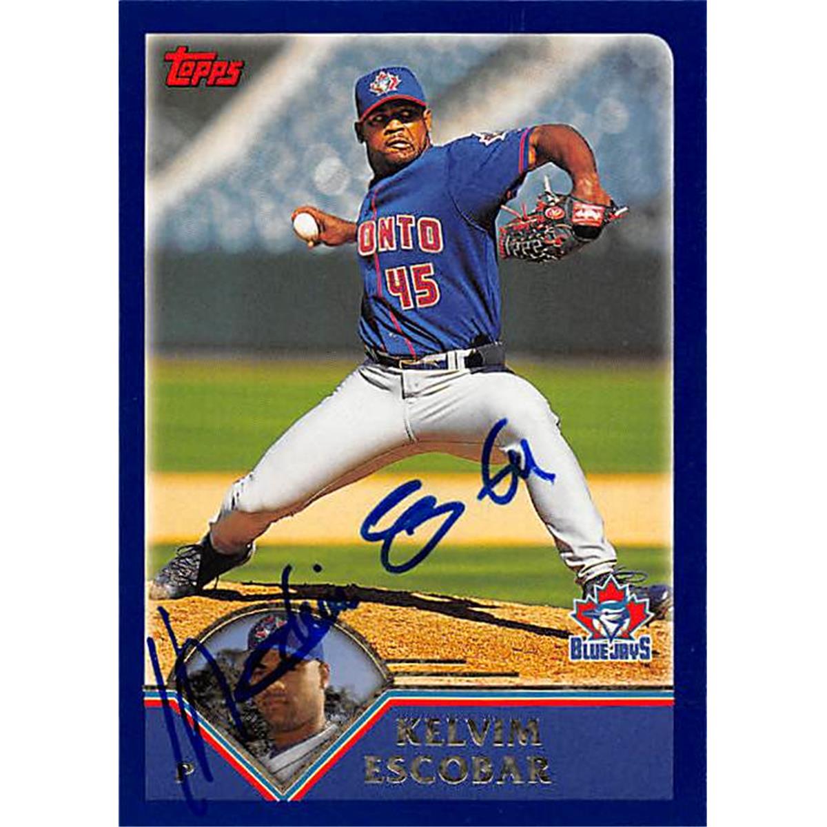 343786 Kelvim Escobar Autographed Baseball Card - Toronto Blue Jays, FT 2003 Topps No. 225