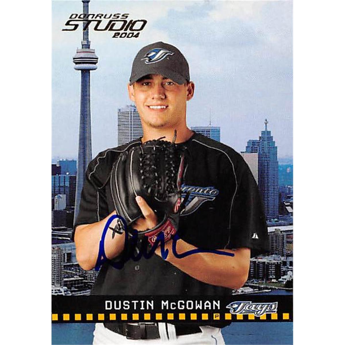 343794 Dustin McGowan Autographed Baseball Card - Toronto Blue Jays, FT 2004 Donruss Studio No. 196
