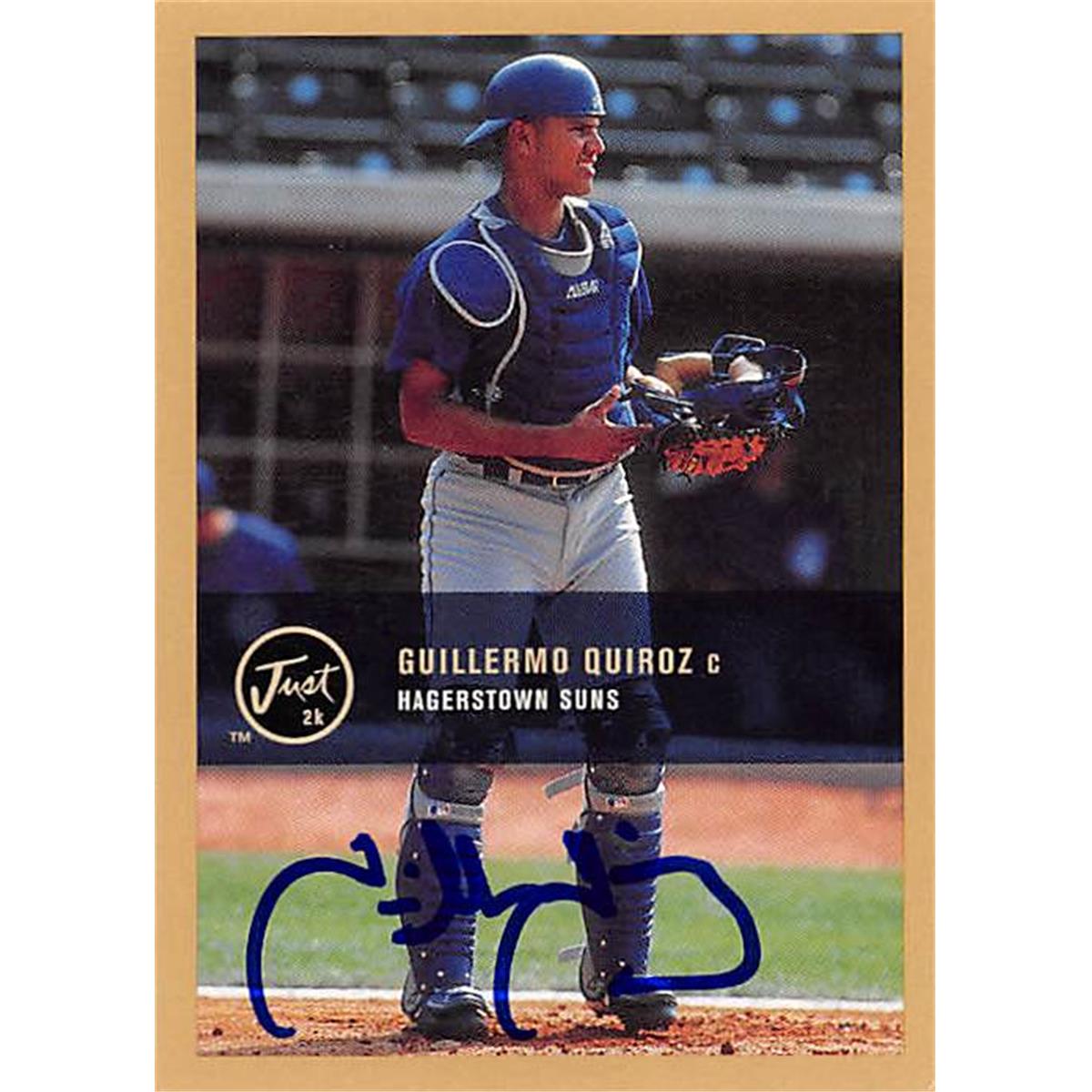 343801 Guillermo Quiroz Autographed Baseball Card - Toronto Blue Jays, FT 2000 Just Minors Gold No. 176