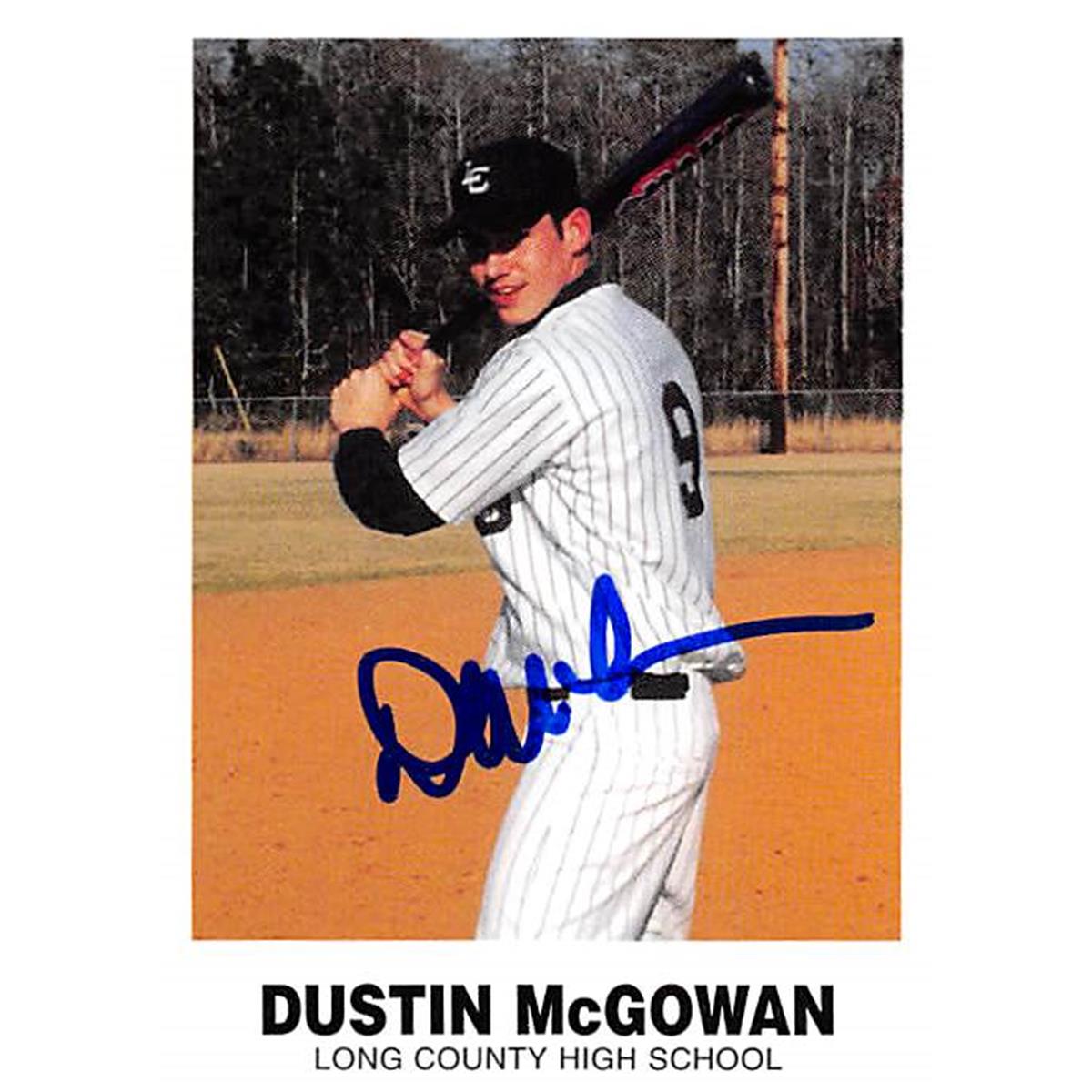 343802 Dustin McGowan Autographed Baseball Card - Long County High School 2000 All Americans No. 8