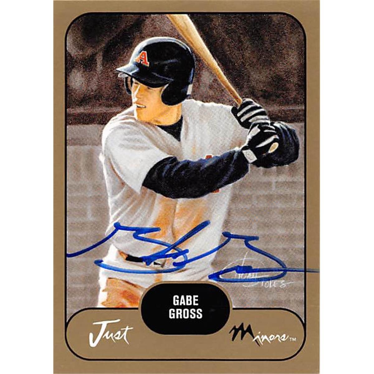 343805 Gabe Gross Autographed Baseball Card - Toronto Blue Jays, FT 2002 Just Minors No. 16 Rookie